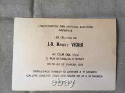 Tableau Ancien huile sur panneau J. B Maurice VECKER (1899-1988) paysans