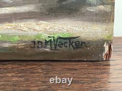 Tableau Ancien huile sur panneau J. B Maurice VECKER (1899-1988) vue sur village