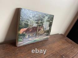 Tableau Ancien huile sur panneau J. B Maurice VECKER (1899-1988) vue sur village