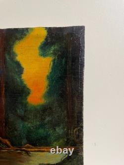 Tableau Ancien huile sur panneau TABURIAUX 1948 (début XXe-s) indienne