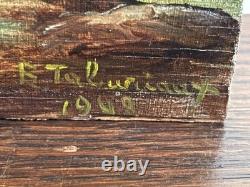 Tableau Ancien huile sur panneau TABURIAUX 1948 (début XXe-s) indienne