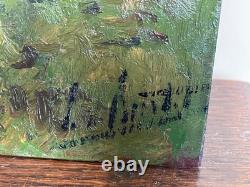 Tableau Ancien huile sur panneau à déchiffrer (fin XIXe-s) NIEUPORT 1897