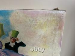 Tableau Ancien huile sur toile DEPRE (début XXe-s) femme au parasol 1971