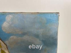 Tableau Ancien huile sur toile D P (début XXe-s) marine