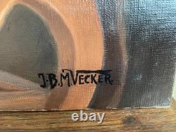 Tableau Ancien huile sur toile J. B Maurice VECKER (1899-1988) nature morte