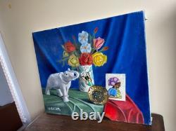 Tableau Ancien huile sur toile J. B Maurice VECKER (1899-1988) nature morte