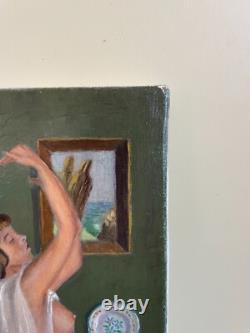 Tableau Ancien huile sur toile J. B Maurice VECKER (1899-1988) nue