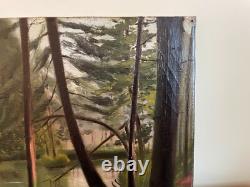 Tableau Ancien huile sur toile J. B Maurice VECKER (1899-1988) paysage 1932