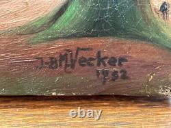 Tableau Ancien huile sur toile J. B Maurice VECKER (1899-1988) paysage 1932