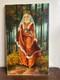 Tableau Ancien huile sur toile Y. Desadeleer (début XXe-s) scène pieuse sainte