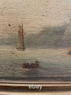 Tableau Ancien marine Huile sur bois
