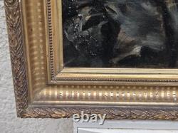 Tableau Ancien signé. Portrait de femme. Peinture huile sur toile 1898