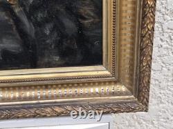 Tableau Ancien signé. Portrait de femme. Peinture huile sur toile 1898