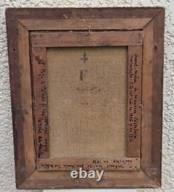 Tableau Ancien signé. Portrait de femme. Peinture huile sur toile 1898