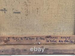 Tableau Ancien signé. Portrait de femme. Peinture huile sur toile 1898