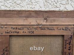 Tableau Ancien signé. Portrait de femme. Peinture huile sur toile 1898