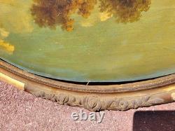 Tableau Ancien signée École Française Paysage Animées Peinture huile sur panneau