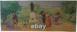 Tableau Ancien square du temple Paris 3ème marais Elégantes 94 x 230 Dennery