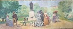 Tableau Ancien square du temple Paris 3ème marais Elégantes 94 x 230 Dennery
