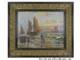 Tableau Ancienne Mer Marine Avec Bateaux Art Nouveau Début'900 Peint Huile S1