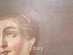 Tableau Ancienne Santa Lucia Portrait Peinture à Huile Sur Tela École Lombarda