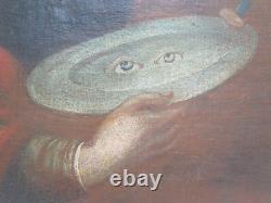 Tableau Ancienne Santa Lucia Portrait Peinture à Huile Sur Tela École Lombarda