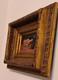 Tableau, Cadre doré ancien bois/plâtre +Peinture vintage à l'huile sur toile/FR