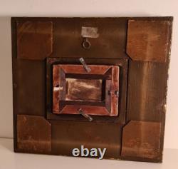 Tableau, Cadre doré ancien bois/plâtre +Peinture vintage à l'huile sur toile/FR