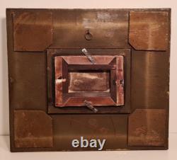 Tableau, Cadre doré ancien bois/plâtre +Peinture vintage à l'huile sur toile/FR