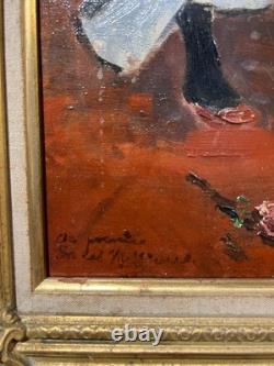 Tableau Fauve ancien caricature haut de forme Scène De Maison Close, Circa 1910