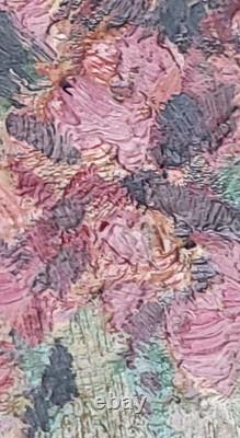 Tableau Floral Peinture Huile Sur Bois Miniature Ancien JAMAR signé A Identifier