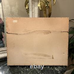 Tableau Huile Sur Panneau Contemporaine Ancienne Signée, Abstrait cadre vintage