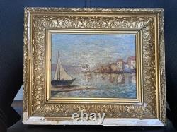 Tableau Marine Ancienne Huile Sur Bois