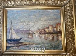 Tableau Marine Ancienne Huile Sur Bois