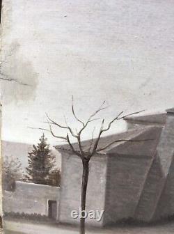 Tableau Peinture 19è XIXè Ste Roseline Grisaille Religion Chartreux Rare ancien