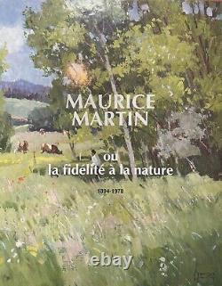 Tableau Peinture 20èm XXèm Maurice Martin Paysage Pommiers en fleurs rare ancien