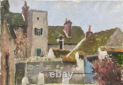 Tableau Peinture 20èm XXèm Maurice Martin Paysage au lavoir Nemours Rare Ancien