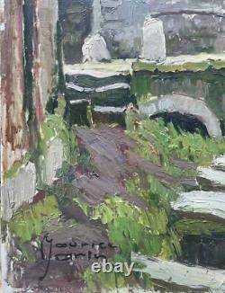 Tableau Peinture 20èm XXèm Maurice Martin Paysage au lavoir Nemours Rare Ancien