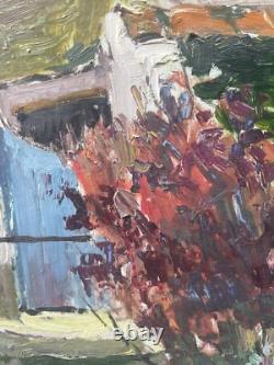 Tableau Peinture 20èm XXèm Maurice Martin Paysage au lavoir Nemours Rare Ancien