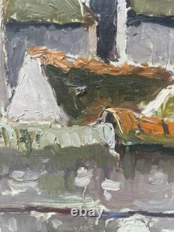 Tableau Peinture 20èm XXèm Maurice Martin Paysage au lavoir Nemours Rare Ancien