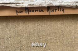 Tableau Peinture 20èm XXèm Maurice Martin Paysage au lavoir Nemours Rare Ancien