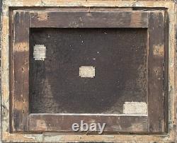 Tableau Peinture Cadre 19èm XIXèm Paysage Lac animé italien Suisse rare ancien