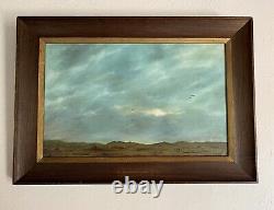 Tableau Peinture Huile Sur Toile Signé Art Ancien Paysage Marine