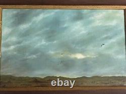 Tableau Peinture Huile Sur Toile Signé Art Ancien Paysage Marine