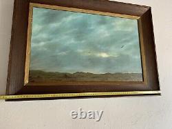 Tableau Peinture Huile Sur Toile Signé Art Ancien Paysage Marine