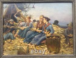 Tableau Peinture ancien Huile Signé Encadré/Luigi SCAFFAI(1837-1899)/Painting
