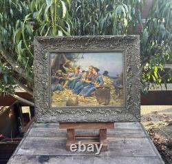 Tableau Peinture ancien Huile Signé Encadré/Luigi SCAFFAI(1837-1899)/Painting