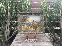Tableau Peinture ancien Huile Signé Encadré/Luigi SCAFFAI(1837-1899)/Painting
