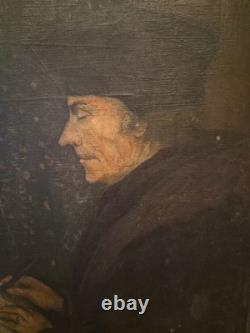 Tableau Portrait D'homme Ancien Huile Sur Carton XIXe s Peinture Signée