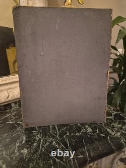 Tableau Portrait D'homme Ancien Huile Sur Carton XIXe s Peinture Signée